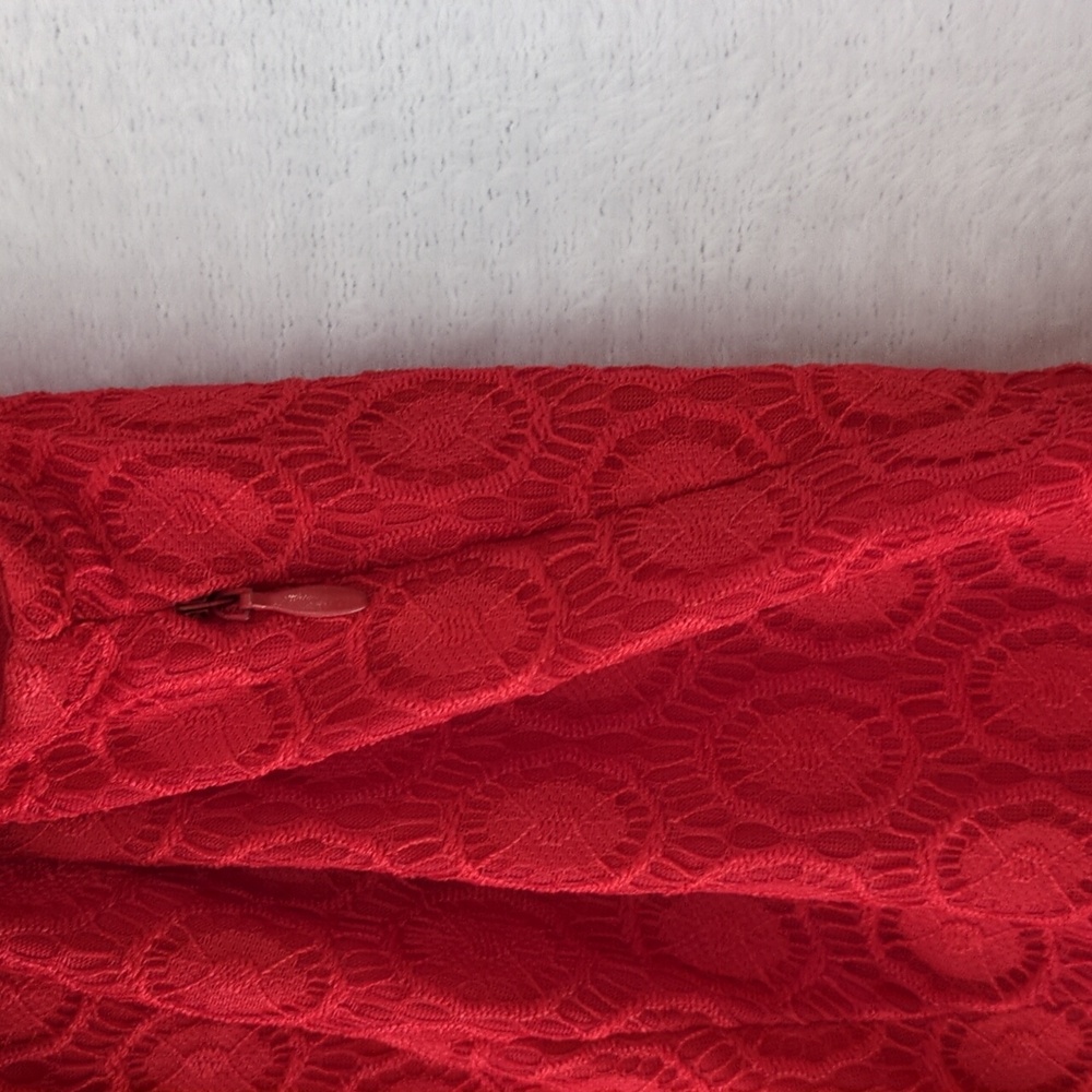 Anni Coco Junior's Vibrant Red Coquette Sleeveless Fit‎ & Flare Dress Size M - Picture 4 of 6